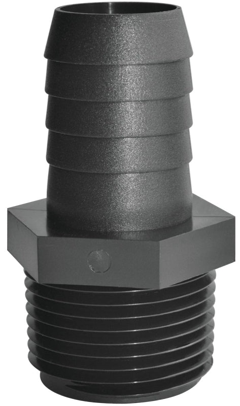 Green Leaf A1238P Pipe to Hose Adapter, Straight, Polypropylene, Black