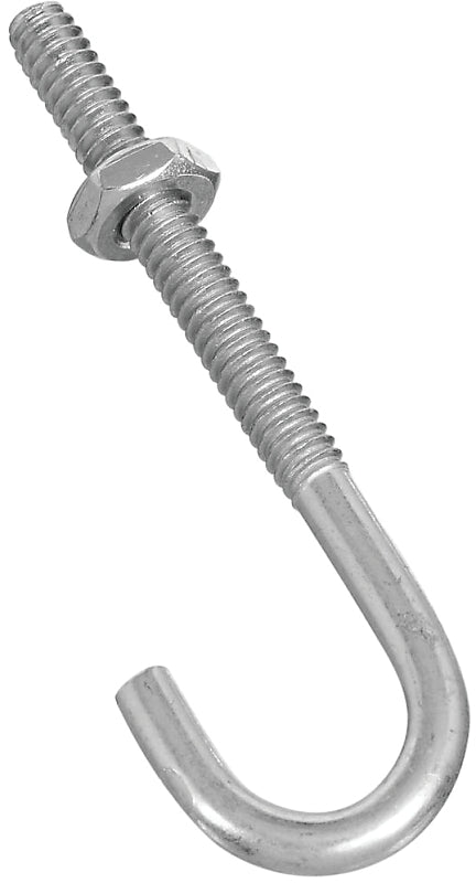 National Hardware N232-876 J-Bolt, 3/16 in Thread, 1-1/2 in L Thread, 2-1/2 in L, 40 lb Working Load, Steel, Zinc