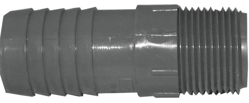 Boshart UPPIA-0710 Pipe Adapter, 3/4 x 1 in, MPT x Insert, Polyethylene, Gray