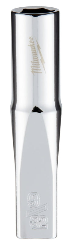 Milwaukee 45-34-9015 Socket, 9/32 in Socket, Deep Socket, 2.559 in OAL, 1/4 in Drive, 6 -Point, Chrome Vanadium Steel