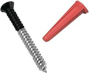 Knape & Vogt 80-88DP BLK Screw and Anchor 320 lb, Plastic/Steel, Black, Wall Mounting