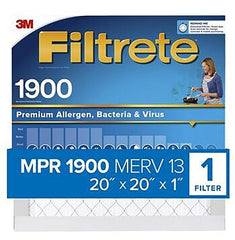 Filtrete UA02-4 Air Filter, 20 in L, 20 in W, 13 MERV, 1900 MPR, Polypropylene Frame