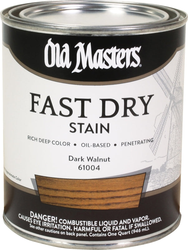 Old Masters 61004 Fast Dry Stain, Dark Walnut, Liquid, 1 qt