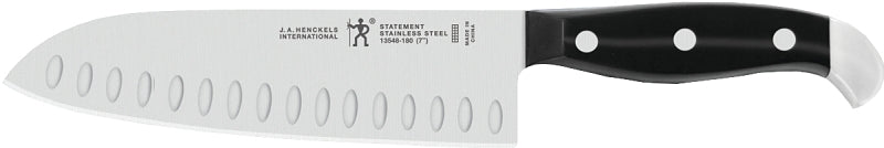 Henckels International Statement Series 13548-183 Santoku Knife, 7 in L Blade, Stainless Steel Blade, Black Handle
