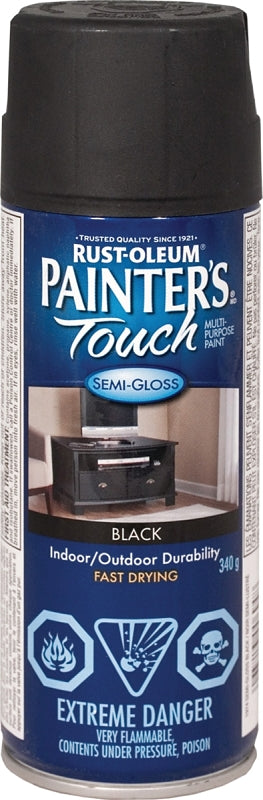 Rust-Oleum N1974830 Spray Paint, 340 g Can, Semi-Gloss, Black