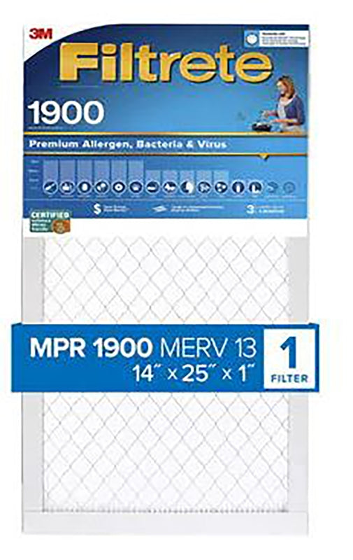 Filtrete UA04-4 Air Filter, 25 in L, 14 in W, 13 MERV, 1900 MPR, Polypropylene Frame