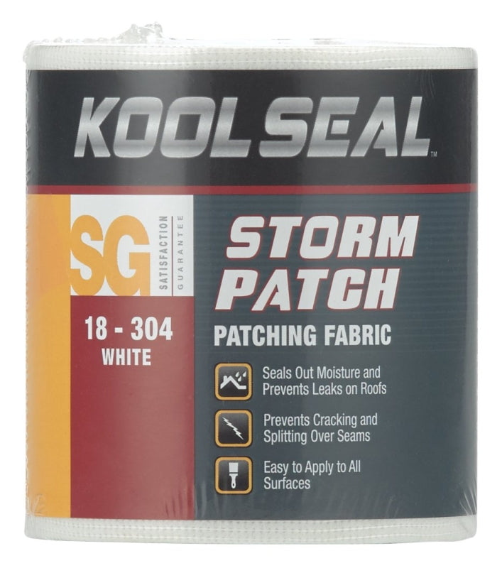 Kool Seal KS0018304-99 Patching Fabric, 50 ft L, 4 in W, White