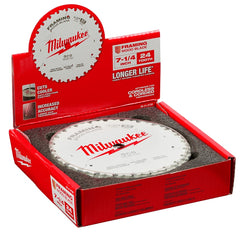 Milwaukee 48-41-0720 Circular Saw Blade, 7-1/4 in Dia, 5/8 in Arbor, 24-Teeth, Cobalt/Tungsten Carbide Cutting Edge
