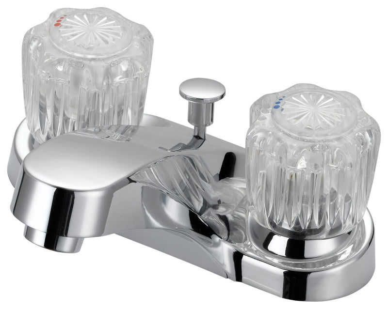 Boston Harbor F5120069CP Lavatory Faucet, 1.2 gpm, 2-Handle, 3-Faucet Hole, Metal/Plastic, Chrome, 4 in Faucet Centers