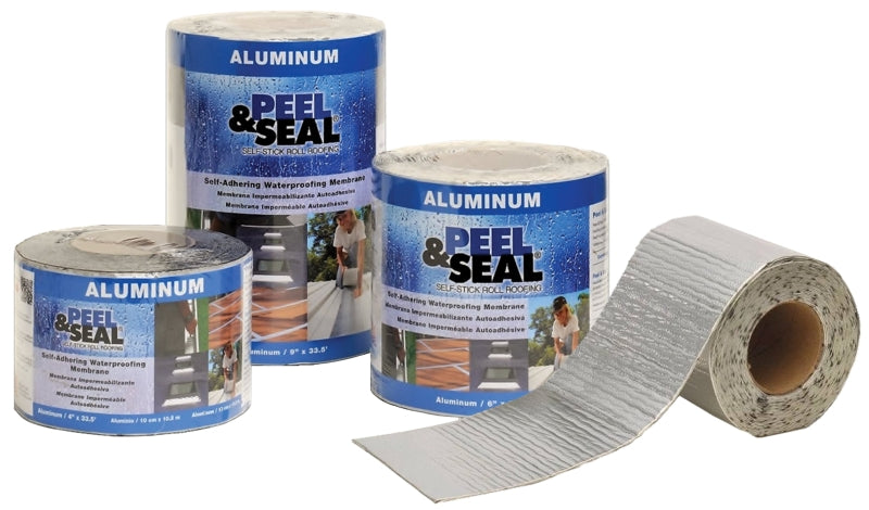 MFM Peel & Seal 50042 Shrink-Wrapped Self-Stick Roofing, 33-1/2 ft L, 6 in W, 100 sq-ft Coverage Area, Asphalt/Polymer