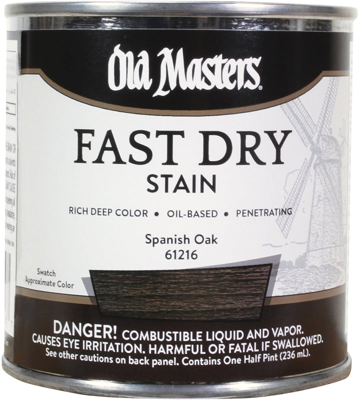 Old Masters 61216 Fast Dry Stain, Spanish Oak, Liquid, 1/2 pt