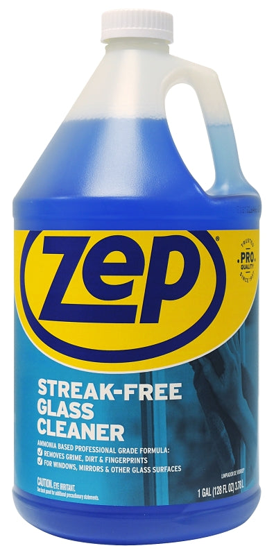 Zep ZU1120128 Glass Cleaner, 1 gal, Liquid, Pleasant, Blue