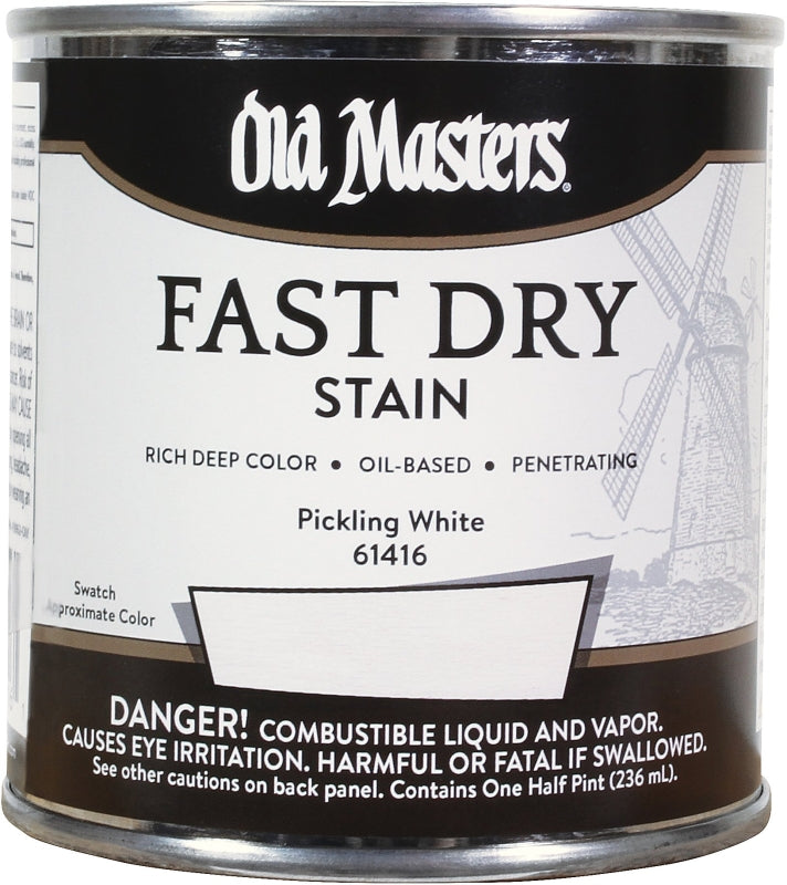 Old Masters 61416 Fast Dry Stain, Pickling White, Liquid, 1/2 pt