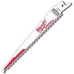Milwaukee 48-01-7035 Reciprocating Saw Blade, Applicable Materials: Wood, 3/4 in W, 6 in L, 5 TPI