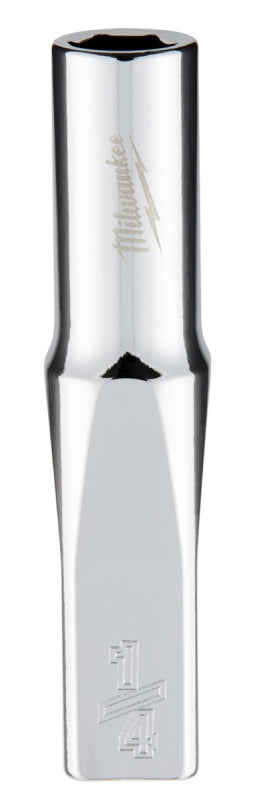 Milwaukee 45-34-9014 Socket, 1/4 in Socket, Deep Socket, 2.559 in OAL, 1/4 in Drive, 6 -Point, Chrome Vanadium Steel