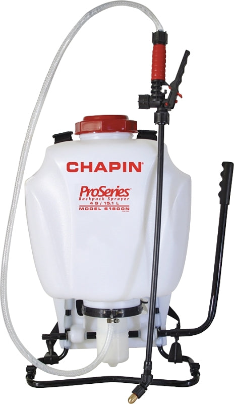 Chapin 61800 Backpack Sprayer, 4 gal Tank, Poly Tank, 25 ft Horizontal, 23 ft Vertical Spray Range, 48 in L Hose