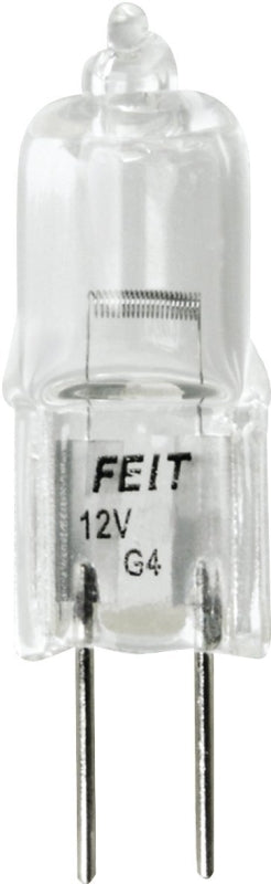 Feit Electric BPQ20T3/CAN Halogen Bulb, 1-1/4 in L Dimensions, 20 W, G4 Lamp Base, JC T3 Lamp, 3000 K Color Temp