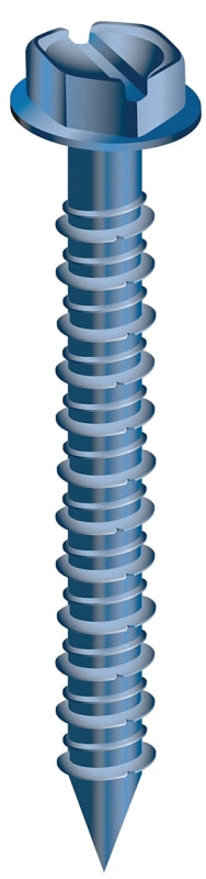 COBRA ANCHORS 676T Screw, 3/16 in Thread, 4 in L, Hex, Socket Drive, Steel, Fluorocarbon-Coated, 100 PK