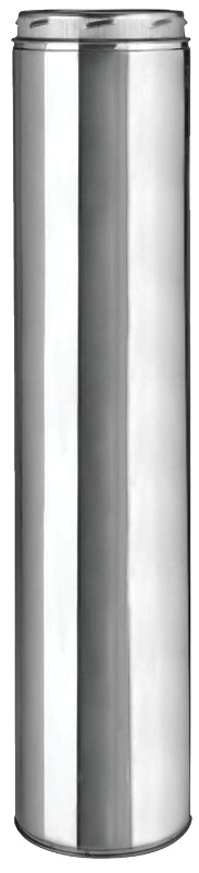 Selkirk 206148 Chimney Pipe, 6 in ID, 8 in OD, 48 in L, Stainless Steel