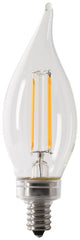 Feit Electric BPCFC40/950CA/FIL/4 Filament LED Bulb, Decorative, BA10 Lamp, 60 W Equivalent, E12 Candelabra Lamp Base