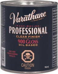 Varathane Y90041 Clear Finish, Clear, Gloss, Liquid, 946 mL, Can