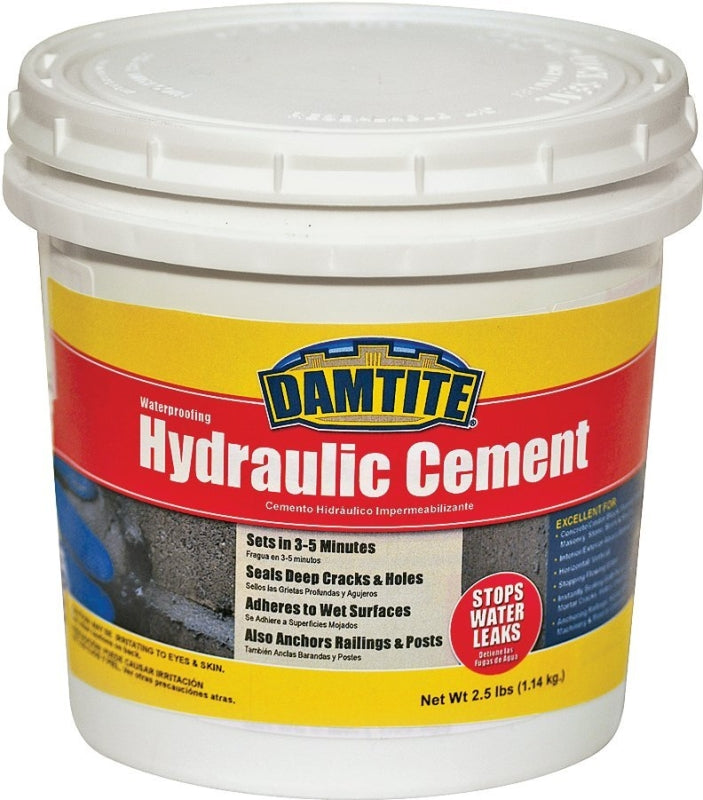 Damtite 07031 Hydraulic Cement, Powder, 2.5 lb Pail
