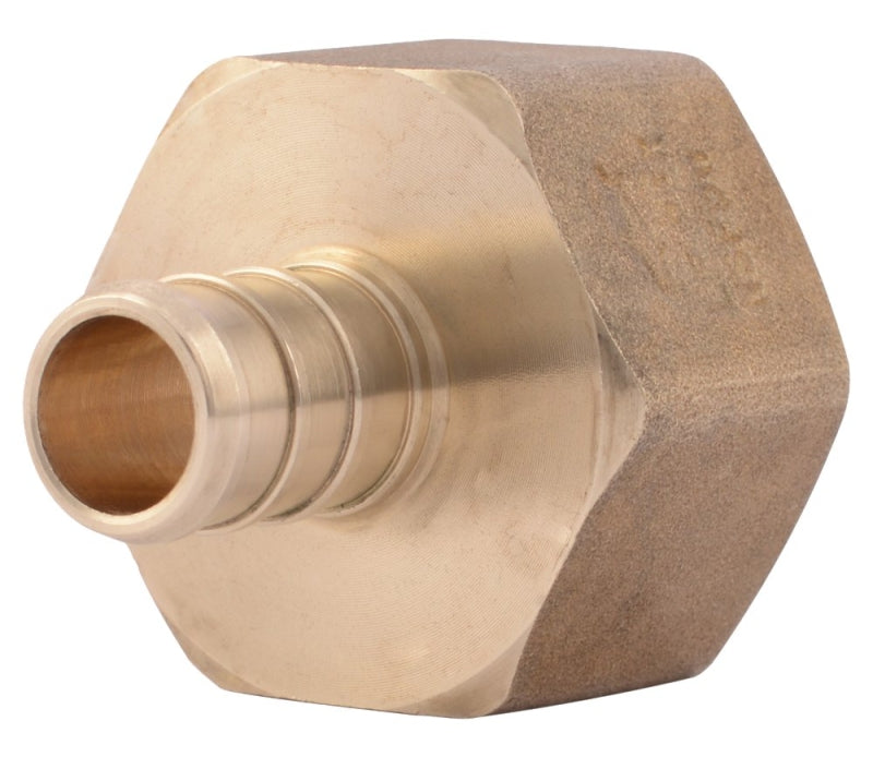 SharkBite UC068LFA Pipe Adapter, 1/2 x 3/4 in, PEX x FNPT, Brass, 80 to 160 psi Pressure