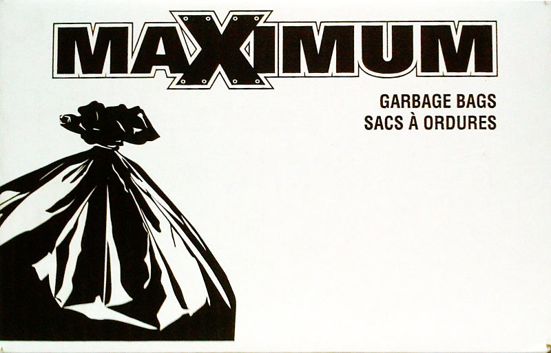 MAXIMUM 33201 Garbage Bag, Plastic, Black