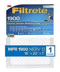 Filtrete UA00-4 Air Filter, 20 in L, 16 in W, 13 MERV, 1900 MPR, Polypropylene Frame