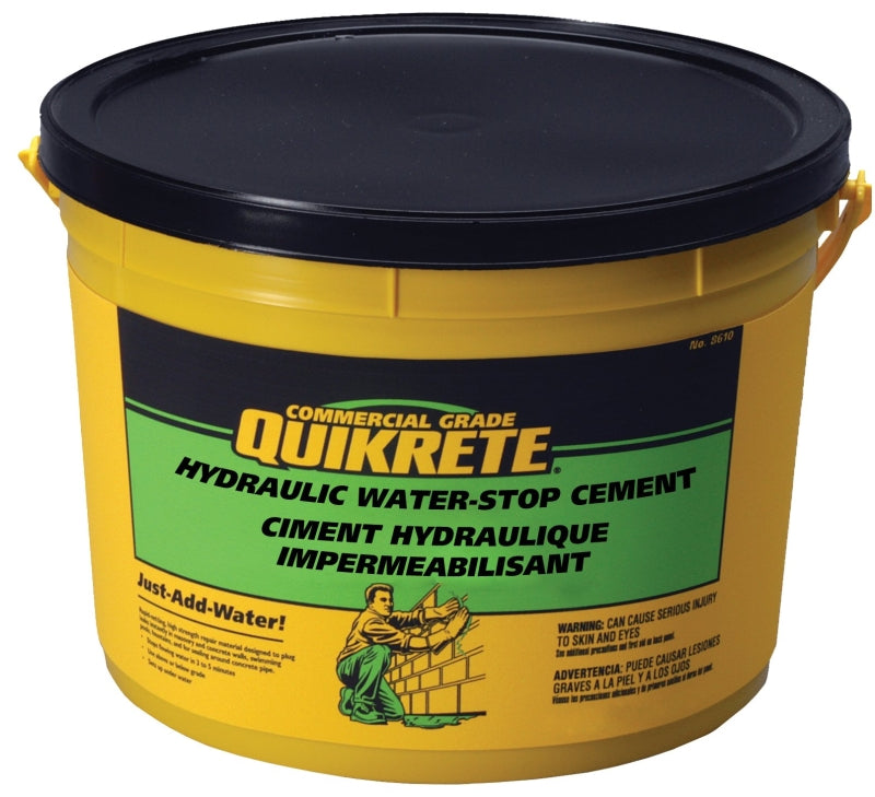Quikrete 112612 Hydraulic Waterstop Cement, Gray/Gray Brown, Granular, 4.5 kg Pail
