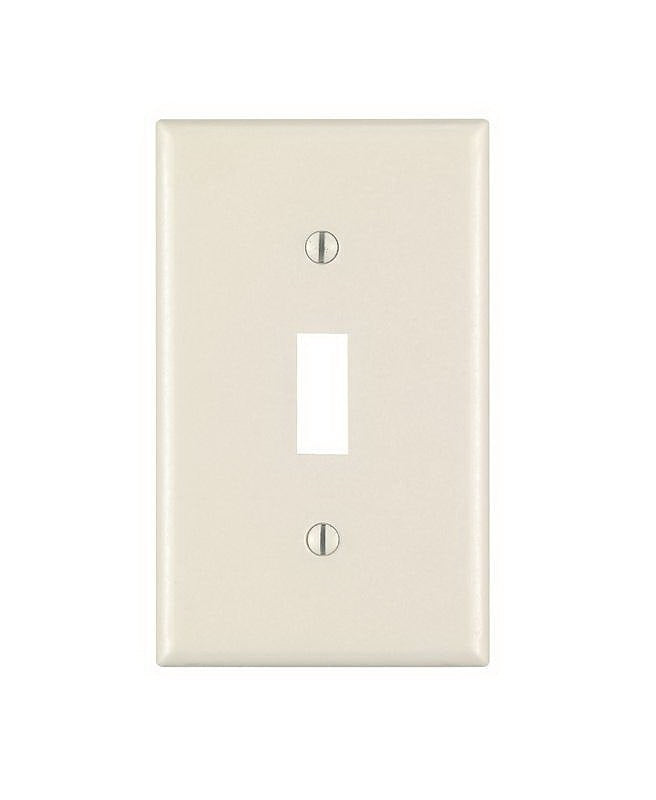Leviton 010-78001-000 Wallplate, Standard-Size, 4-1/2 in L, 2-3/4 in W, 1-Gang, Thermoset, Light Almond, Smooth
