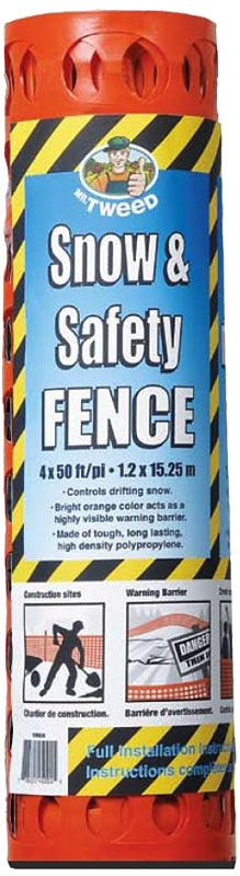 TWD SCWB450 Snow and Safety Fence, 50 ft L, Polypropylene, Orange