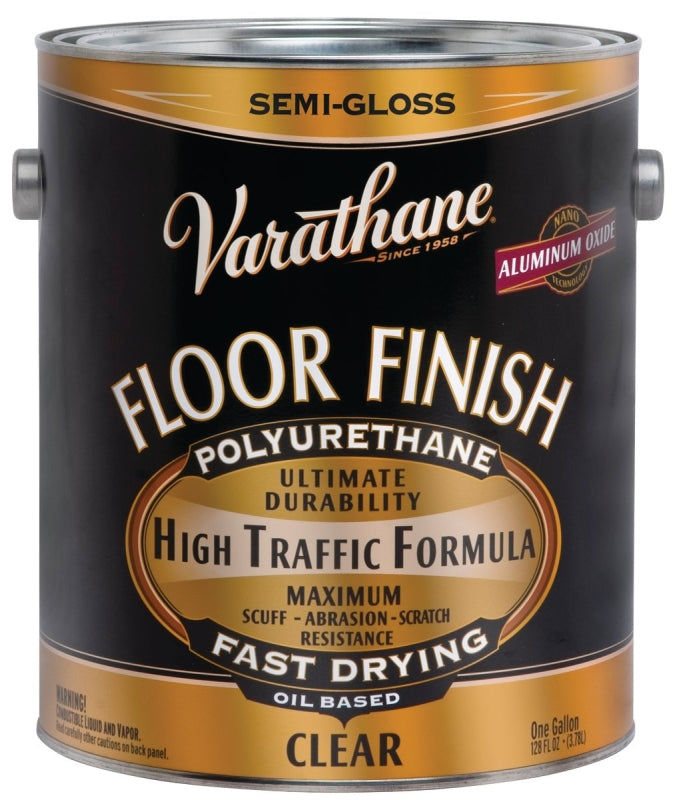 Varathane 130131 Floor Finish Paint, Semi-Gloss, Liquid, Crystal Clear, 1 gal, Can