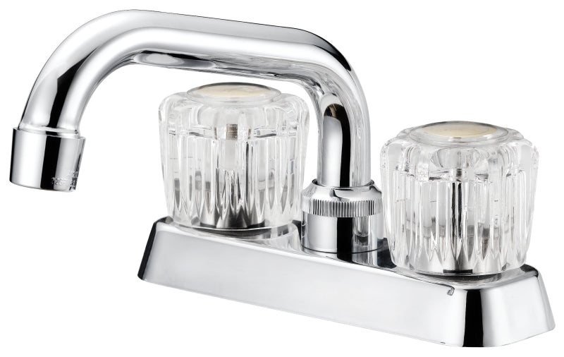Boston Harbor FL010003CP Laundry Faucet, 2 gpm, 2-Handle, 3-Faucet Hole, Metal/Plastic, Chrome, Deck, Knob Handle