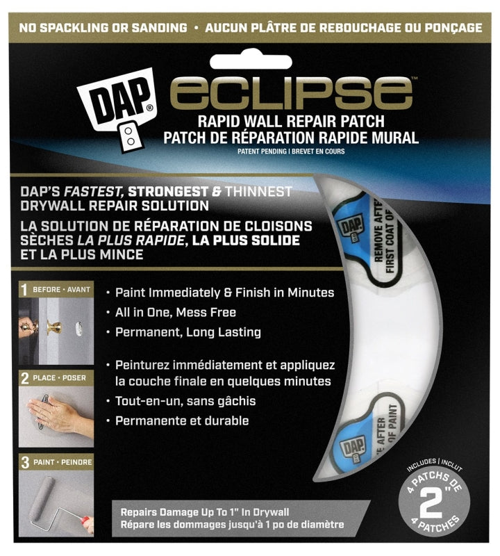 DAP 7079809161 Rapid Wall Repair Patch, 2 in Dimensions, Clear
