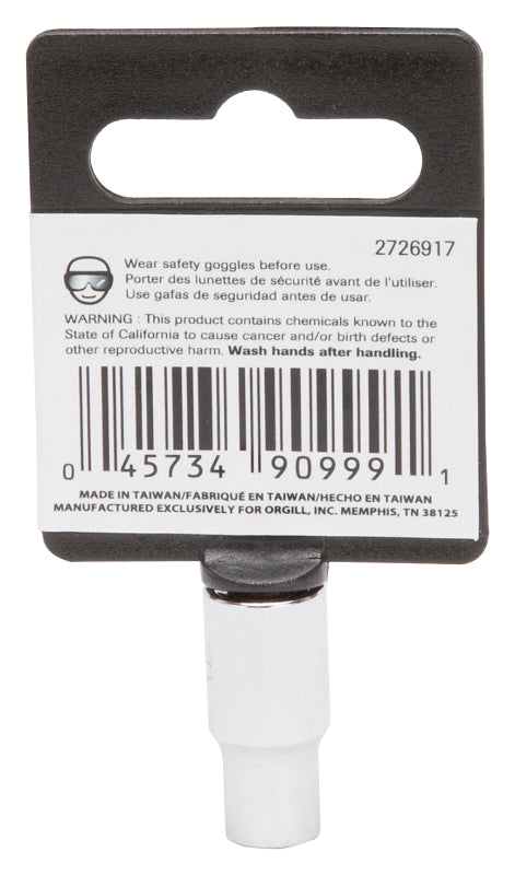 Vulcan MT6482418 Drive Socket, 1/4 in Socket, 1/4 in Drive, 6-Point, Chrome Vanadium Steel, Chrome