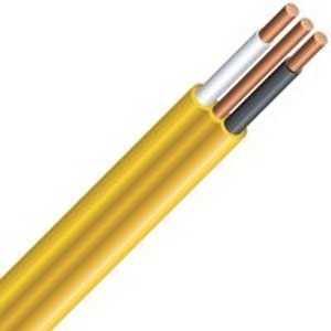 Romex 47175520 Series Building Wire, Yellow Sheath, 12 AWG Wire, 2-Conductor, 20 m L, Copper Conductor, PVC Insulation