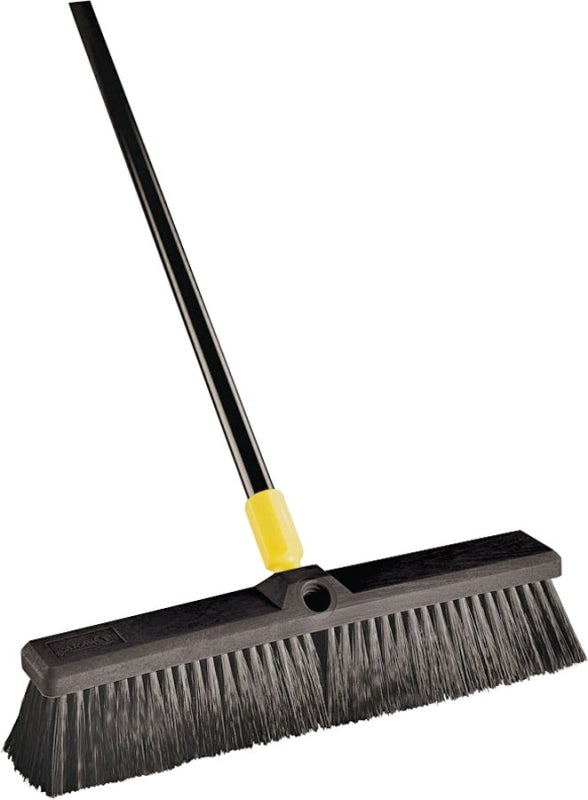 Quickie 00520 Push Broom, 24 in Sweep Face, Horse Hair Bristle, Steel Handle