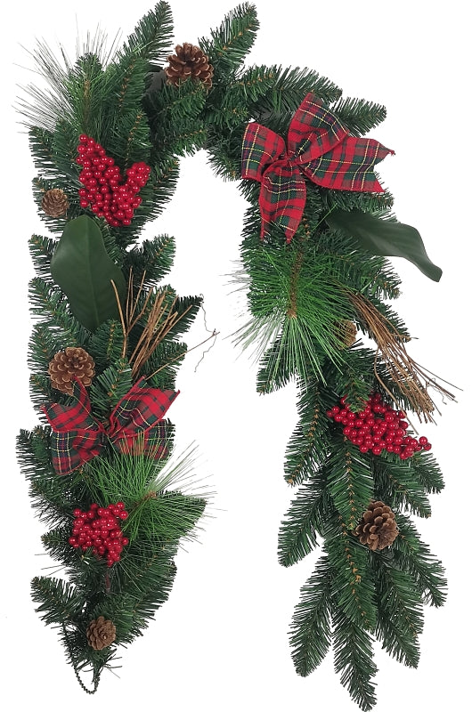 Hometown Holidays 38703 Garland, Twigs Berry Bows, 5 ft