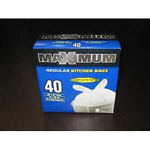 MAXIMUM 20224 Garbage Bag, Plastic/Virgin Hexene, White