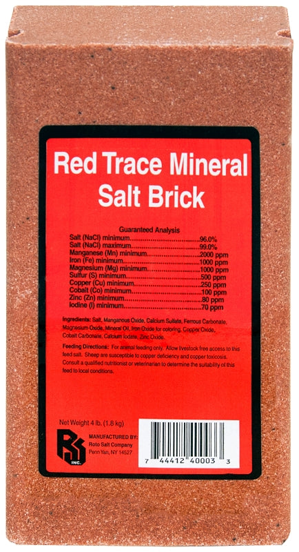 Roto Salt Champion's Choice 110004997 Trace Mineral Salt Brick, 4 lb
