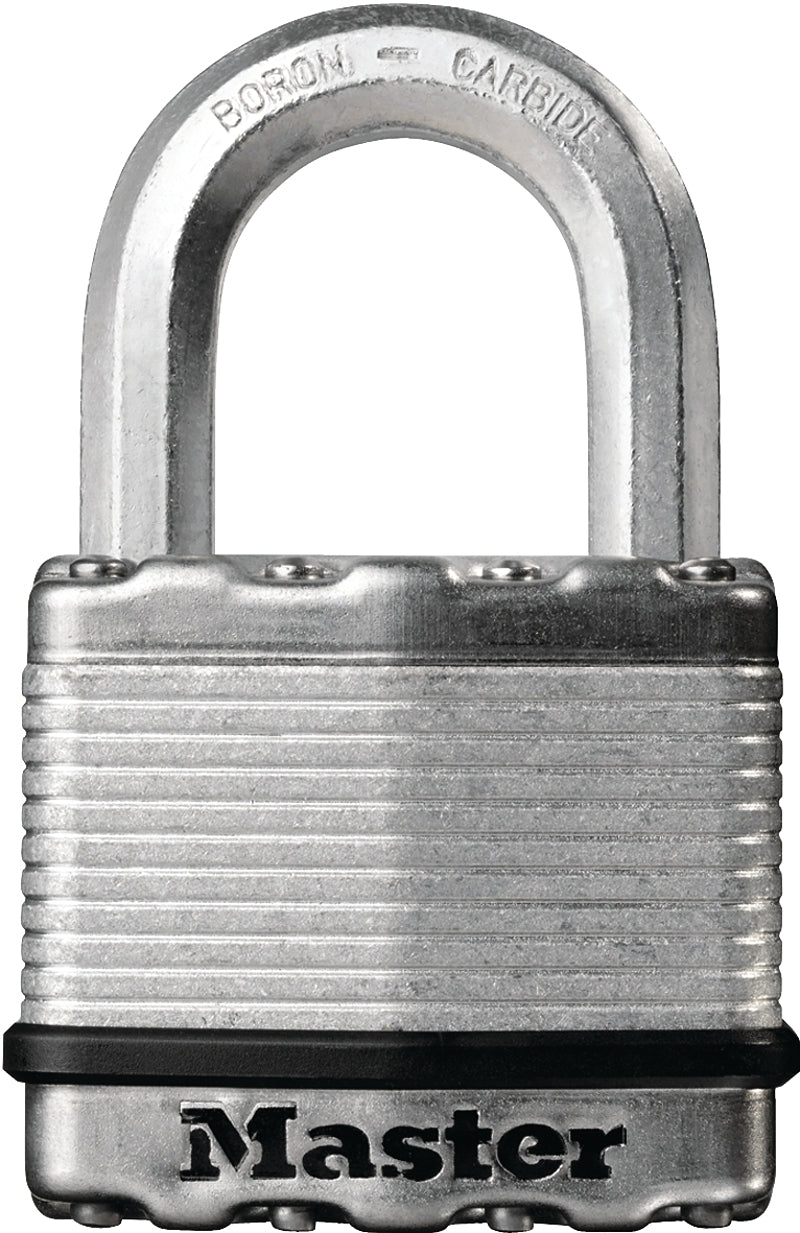 Master Lock Magnum Series M5BLCDHC Padlock, Different Key, 3/8 in Dia Shackle, Boron Carbide Shackle, Steel Body