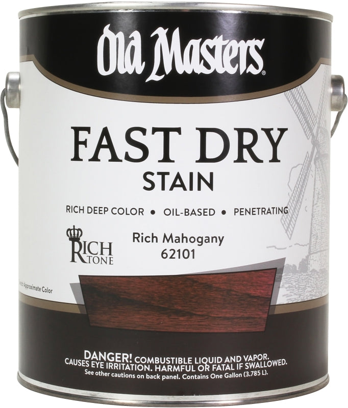 Old Masters 62101 Fast Dry Stain, Rich Mahogany, Liquid, 1 gal
