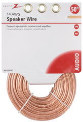 Zenith AS105014C Speaker Wire, 14 AWG Wire, PVC Sheath, Clear Sheath