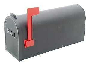 Pro-Df P9222N Curbside Mailbox, Plastic, 7 in W, 19-1/2 in D, 10 in H, Black