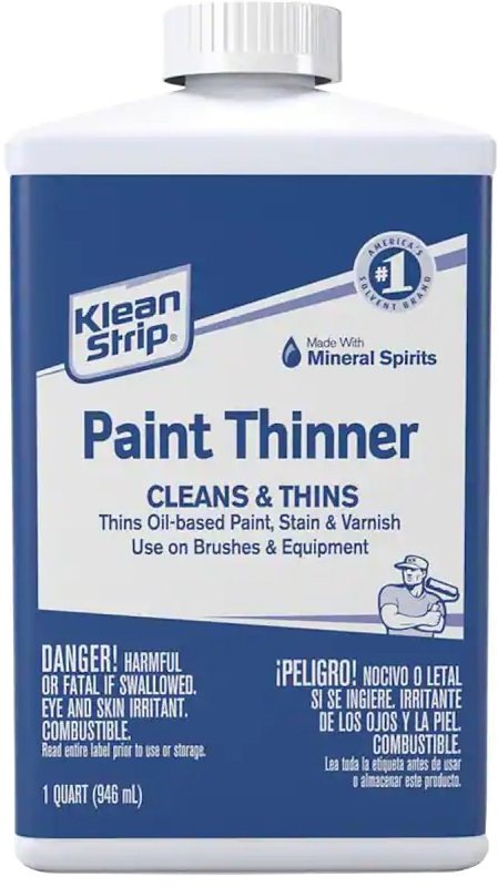 Klean Strip QKPT943 Paint Thinner, Water White, 1 qt, Can