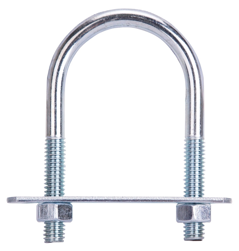ProSource LR364 U-Bolt, 5/16 in Thread, 1-1/2 in L Thread, Steel, Zinc