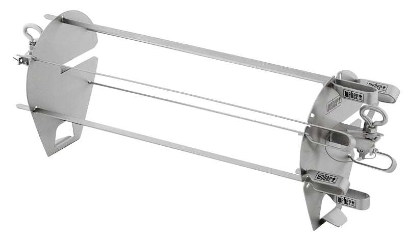 Weber 7675 Rotisserie Skewer Setâ€‹, 16 in L Spit Rod, Stainless Steel Spit Rod